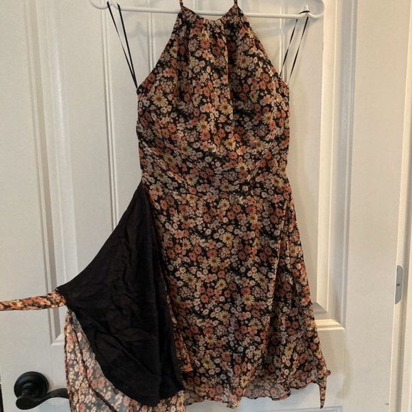 Floral Halter Mini Dress - Picture 1 of 4